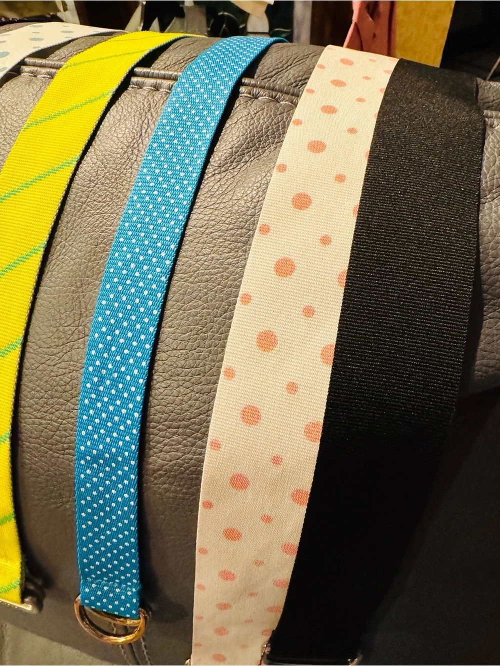 11 Polka Dot and Solid RibbonBelts Vintage - Multicolor